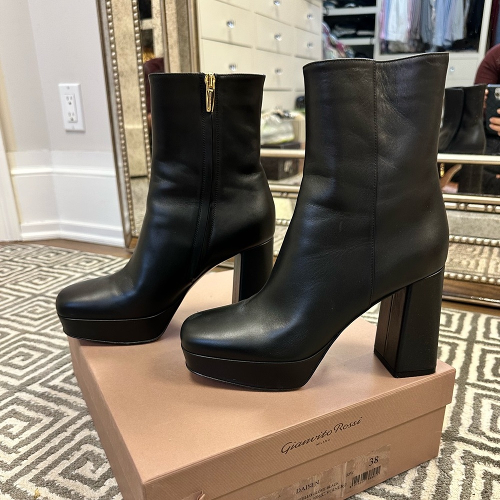 Gianvito Rossi Black Platform Boots - Daisen Bootie